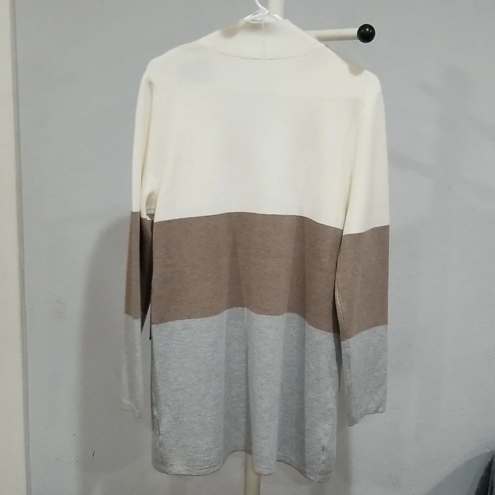 Cyrus Women's Cardigan Size L Cream Tan Gray - Picture 5 of 11